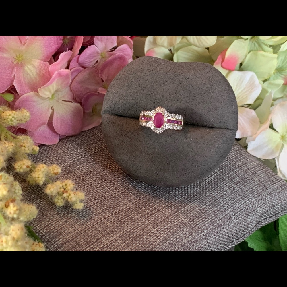 Genuine Ruby with diamond